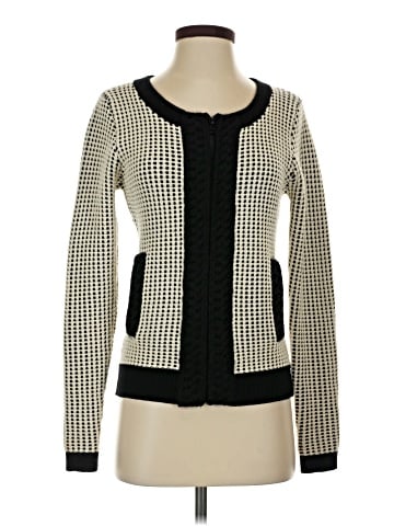 Pink Tartan Wool Cardigan (view 1)