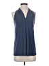Green Envelope Blue Sleeveless Blouse Size S - photo 1
