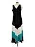Studio One Color Block Teal Casual Dress Size L - photo 1