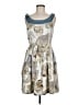 Lorick 100% Silk Print Ivory Casual Dress Size 8 - photo 1
