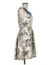 Lorick 100% Silk Print Ivory Casual Dress Size 8 - photo 4
