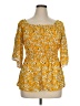Chenault 100% Rayon Yellow 3/4 Sleeve Blouse Size XL - photo 1