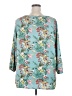 Mario Serrani 100% Polyester Floral Teal 3/4 Sleeve Blouse Size 2X - photo 2