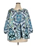 Lane Bryant 100% Polyester Blue 3/4 Sleeve Blouse Size 18 - 20 Plus - photo 1