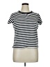 Lands' End Stripes Black Short Sleeve Top Size XL (petite) - photo 1