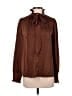 Maison d' Amelie Polka Dots Brown Long Sleeve Blouse Size M - photo 1