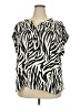Rose + Olive 100% Rayon Animal Print Ivory Short Sleeve Blouse Size 2X - photo 1