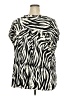 Rose + Olive 100% Rayon Animal Print Ivory Short Sleeve Blouse Size 2X - photo 2