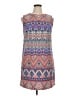 AB Studio Print Blue Casual Dress Size 14 - photo 1
