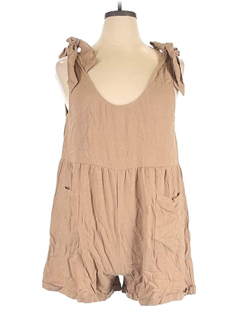 Petal And Pup Romper In Tan