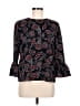 Cooper & Ella 100% Polyester Paisley Black 3/4 Sleeve Blouse Size M - photo 1