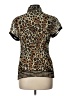 NY Collection 100% Polyester Animal Print Brown Short Sleeve Blouse Size L - photo 2