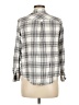Isabel Maternity 100% Rayon Plaid Gray Long Sleeve Blouse Size Med Maternity - photo 2