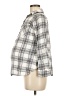 Isabel Maternity 100% Rayon Plaid Gray Long Sleeve Blouse Size Med Maternity - photo 5