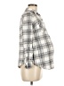 Isabel Maternity 100% Rayon Plaid Gray Long Sleeve Blouse Size Med Maternity - photo 4