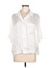 H&M 100% Viscose Metallic Ivory Short Sleeve Blouse Size M - photo 1