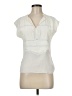 Cedric Charlier Ivory Short Sleeve Blouse Size 6 - photo 1
