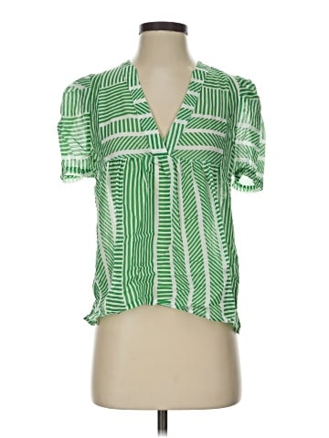 Aqua Short Sleeve Blouse (view 1)
