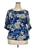 West Kei 100% Polyester Blue Short Sleeve Blouse Size XXL - photo 1