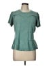 Deletta 100% Cotton Teal Short Sleeve Top Size L - photo 1