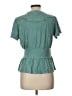 Deletta 100% Cotton Teal Short Sleeve Top Size L - photo 2