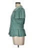 Deletta 100% Cotton Teal Short Sleeve Top Size L - photo 5