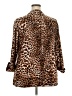 Cocomo Animal Print Brown 3/4 Sleeve Blouse Size 3X - photo 2