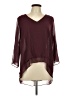Jennifer Lopez 100% Polyester Burgundy 3/4 Sleeve Blouse Size L - photo 1