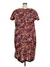Roaman's 100% Polyester Print Red Casual Dress Size 24 - photo 2