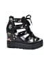 Assorted Brands Floral Black Wedges Size EU 41 - photo 1