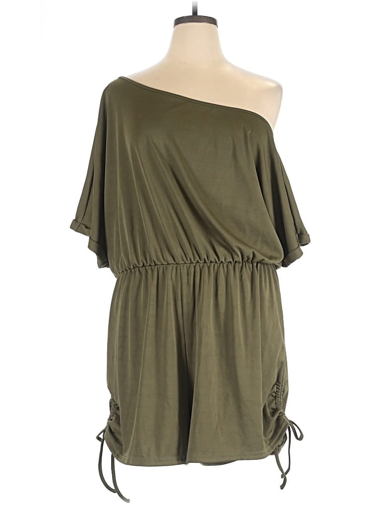 Pre-owned Shein Curve Romper In Green