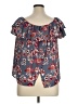 Xhilaration 100% Polyester Blue Short Sleeve Blouse Size XL - photo 2