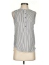 Ann Taylor LOFT 100% Polyester Stripes Silver Sleeveless Blouse Size XS - photo 1