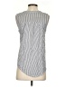 Ann Taylor LOFT 100% Polyester Stripes Silver Sleeveless Blouse Size XS - photo 2