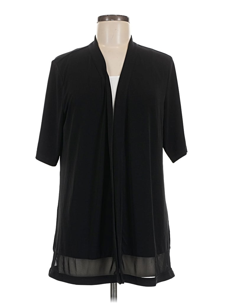 Pre-owned Susan Graver Cardigan Sweater In Black