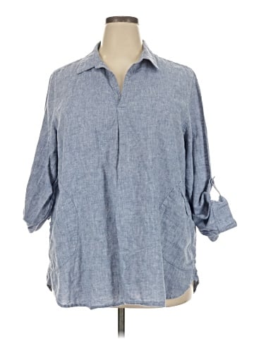 Jones New York 3/4 Sleeve Button-Down Shirt (view 1)