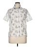 Karin Stevens Floral Silver Short Sleeve Blouse Size 14 - photo 1