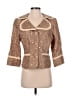 Due Per Due 100% Silk Polka Dots Brown Silk Blazer Size 8 - photo 1