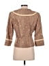 Due Per Due 100% Silk Polka Dots Brown Silk Blazer Size 8 - photo 2