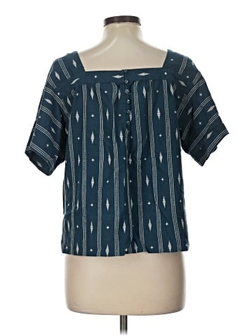 Madewell Square-Neck Short-Sleeve Top in Jacquard (view 2)