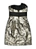 Phoebe Couture 100% Polyester Metallic Silver Gold Cocktail Dress Size 0 - photo 2