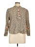 Olivaceous 100% Cotton Print Gold 3/4 Sleeve Blouse Size L - photo 1