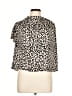 Zara Animal Print Black Ivory Short Sleeve Blouse Size L - photo 1