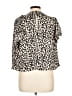 Zara Animal Print Black Ivory Short Sleeve Blouse Size L - photo 2