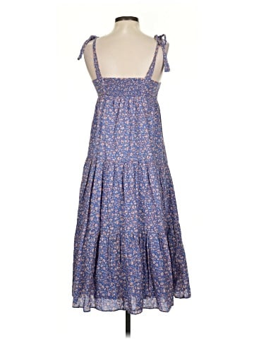 Madewell Petite Tie-Strap Tiered Midi Dress in Summer Vines (view 2)