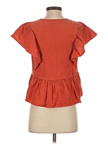 Madewell Linen-Blend Flutter-Sleeve Peplum Top (view 2)