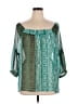 Ninety Green 3/4 Sleeve Blouse Size XL - photo 1