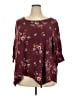 Green Envelope Burgundy Short Sleeve Top Size 2X - photo 1
