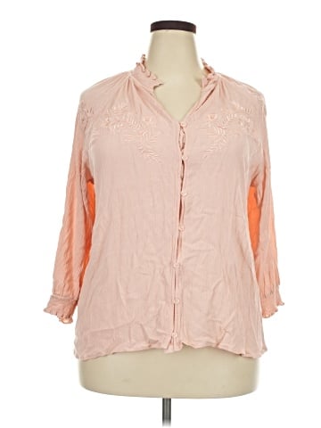 Cato 3/4 Sleeve Button-Down Shirt (view 1)