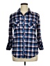 Tacera Plaid Blue 3/4 Sleeve Blouse Size 1XL - photo 1